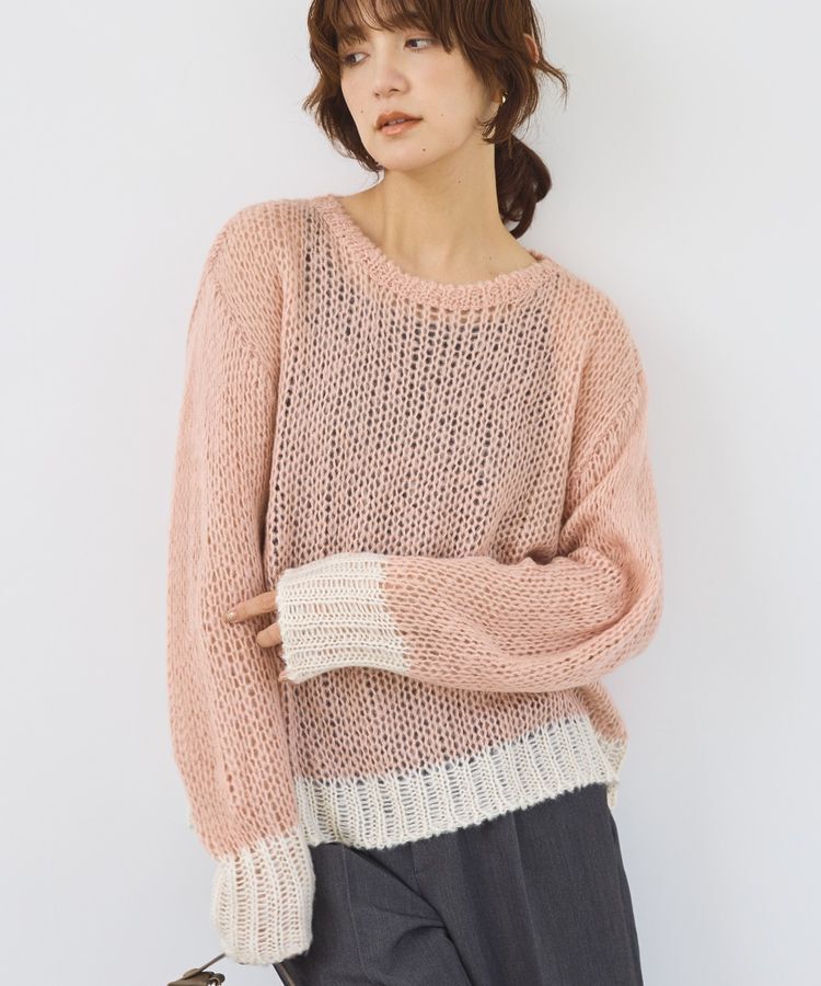 AMERICAN HOLIC「モヘアライク配色ニットプルオーバー」|ニット・セーター|