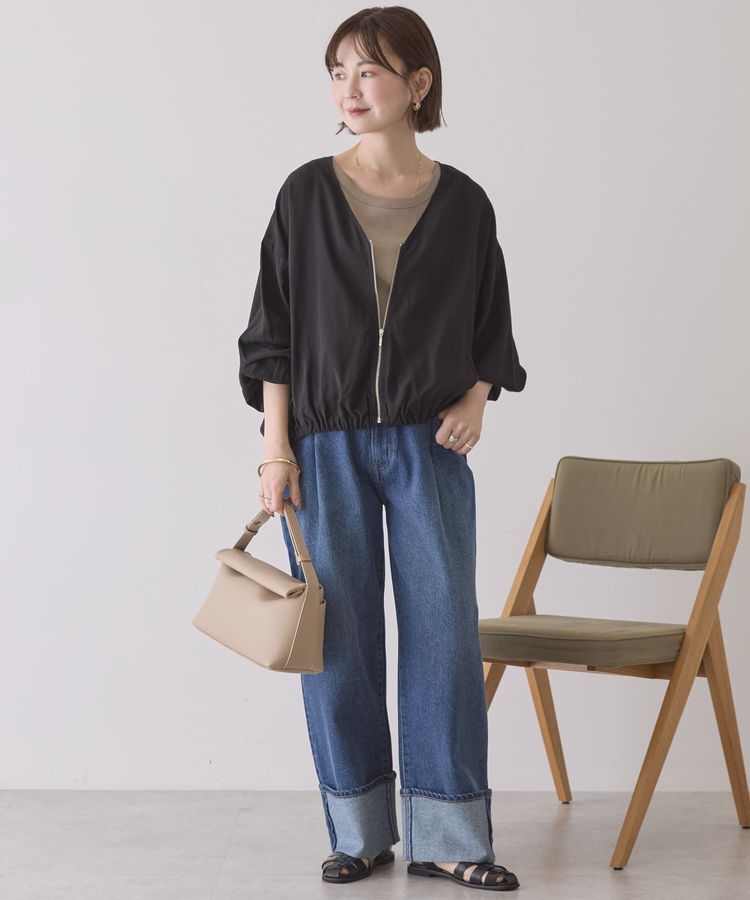 AMERICAN HOLIC「【UVカット+接触冷感】Vネックドルマンブルゾン」|ブルゾン・スタジャン|