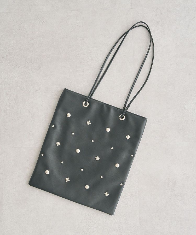 armonia「andmikka.スタッズ付A4トートバッグ」|トートバッグ|Black