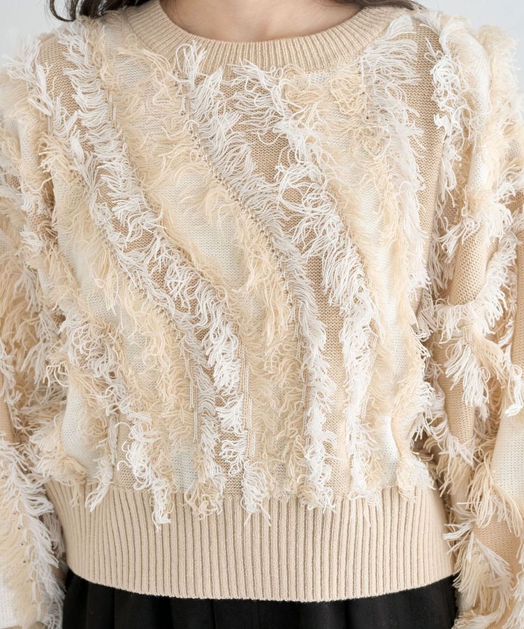 Green Parks「・ELENCARE DUE フリンジジャカードニット」|ニット・セーター|