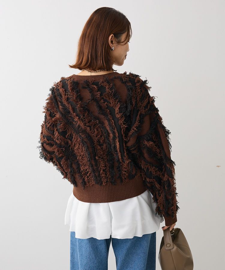 Green Parks「・ELENCARE DUE フリンジジャカードニット」|ニット・セーター|