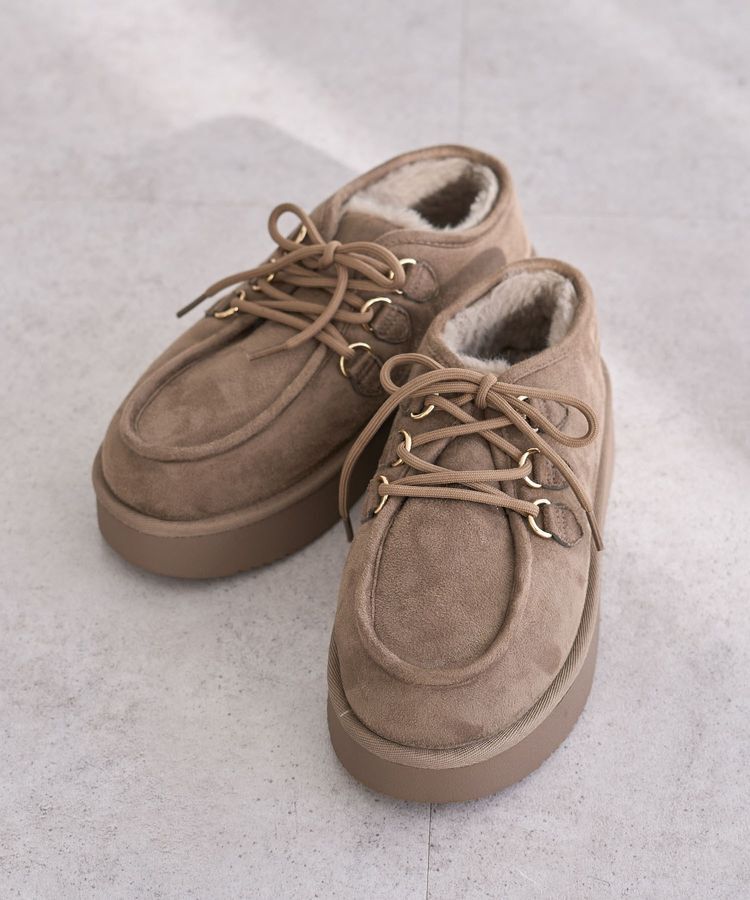 armonia「RUPIS.レースアップファーモカシューズ」|ショートブーツ|Mocha