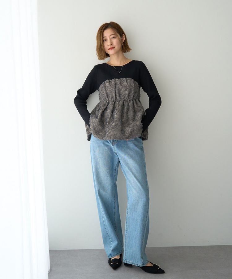 YECCA VECCA「バルーンヘムドッキングニット」|ニット・セーター|