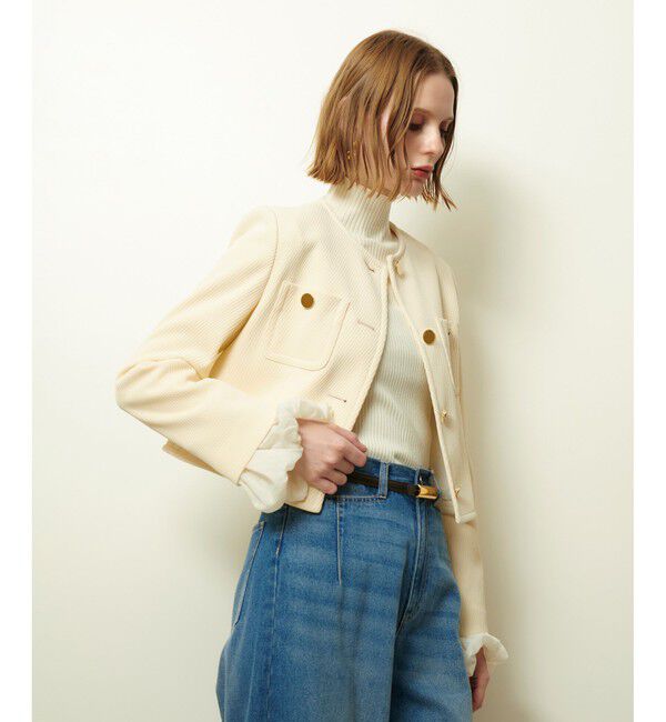 allureville「ダンボールジャージノーカラージャケット」|ノーカラージャケット|