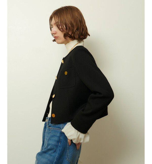 allureville「ダンボールジャージノーカラージャケット」|ノーカラージャケット|