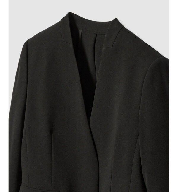 LOULOU WILLOUGHBY「【LOULOU WILLOUGHBY】ダブルクロスノーカラーリボンジャケット」|ノーカラージャケット|