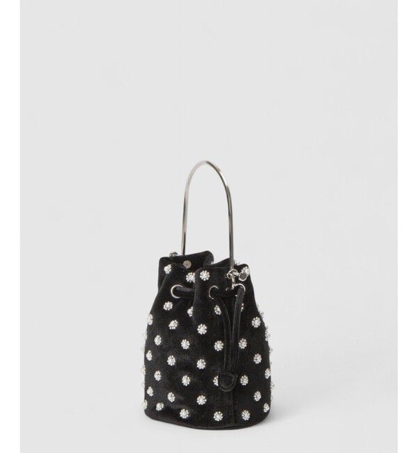 LOULOU WILLOUGHBY「【LOULOU WILLOUGHBY】パール刺繍ベロア巾着ハンドバッグ」|ショルダー・メッセンジャー|