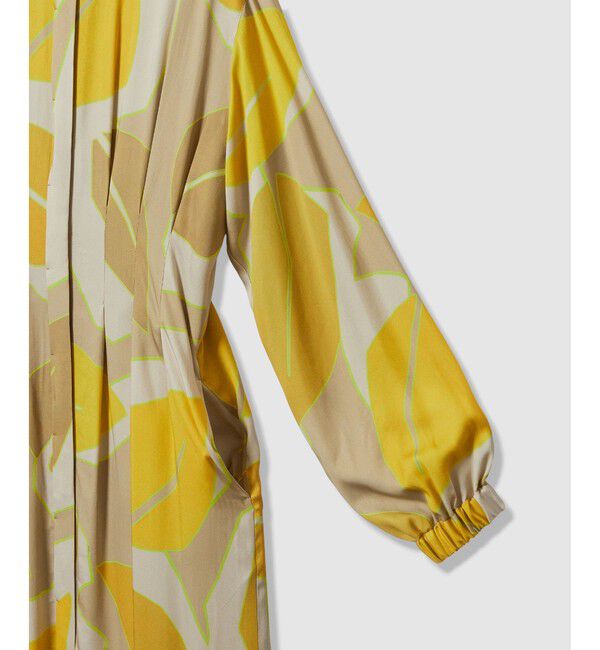 allureville「FASACリーフプリントギャザーワンピース」|ワンピース|