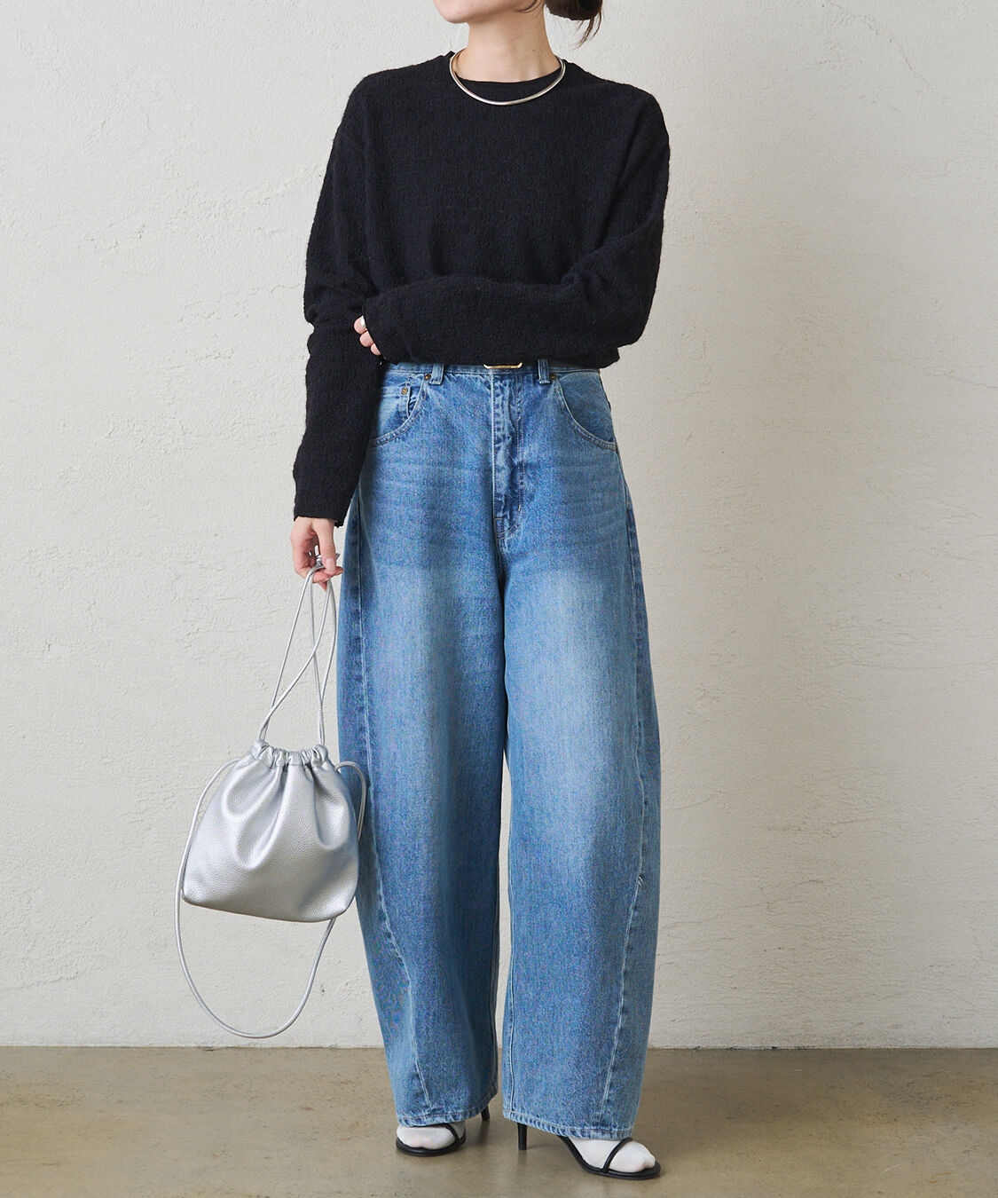  「シャギー花柄ストレッチジャガードプルオーバー」|プルオーバー|