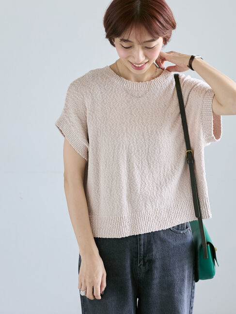 Lugnoncure「◎ブークレ前後2WAYニットベスト」|ニット・セーター|ベージュ