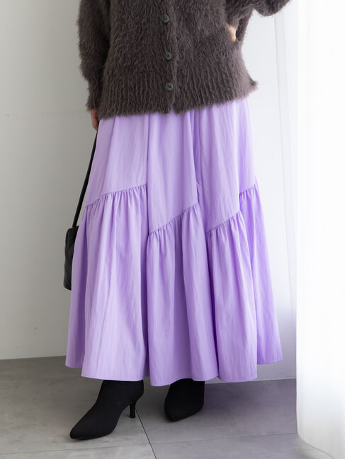 Te chichi「マットタフタバイヤスティアードスカート《2025winter catalog item》」|スカート|ラベンダー