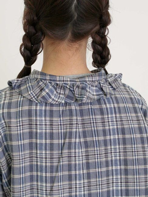 Samansa Mos2「【Cross&times;Linen】フリルブラウス」|シャツ・ブラウス|