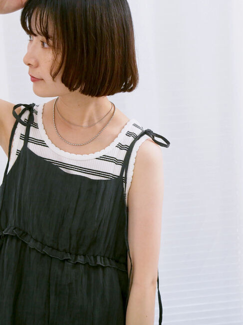 Samansa Mos2 blue「◎アソートリブタンク」|Tシャツ・カットソー|