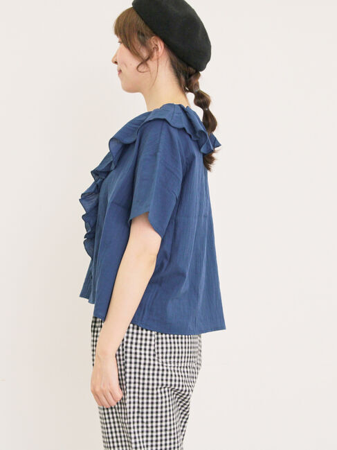 Samansa Mos2「フリルカラーブラウス」|シャツ・ブラウス|