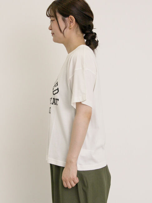 Samansa Mos2「【オーガニックコットン】ロゴプリントTシャツ」|Tシャツ・カットソー|