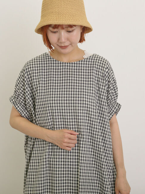 Samansa Mos2「袖口ギャザー前後2WAYチュニック」|シャツ・ブラウス|ブラック