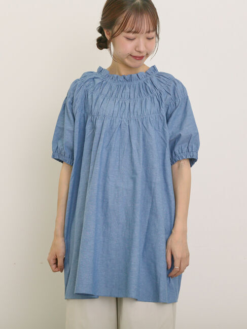 Samansa Mos2「前後2WAYリボンギャザーブラウス」|シャツ・ブラウス|