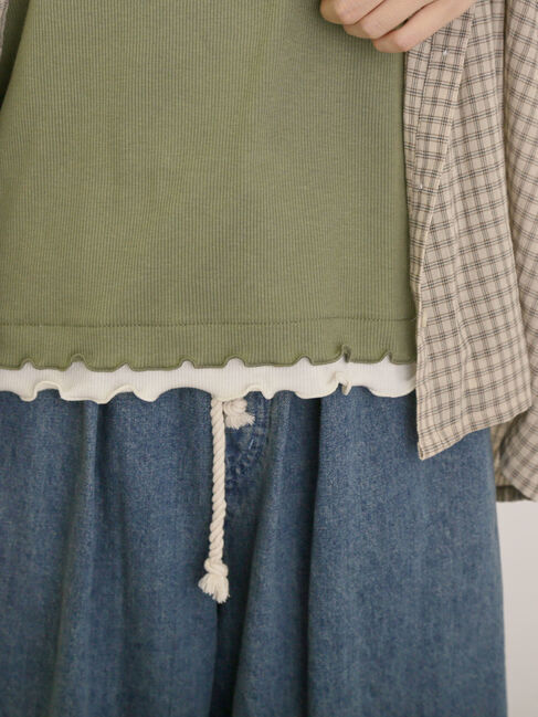 Samansa Mos2「裾レイヤード風レースキャミ」|キャミソール|