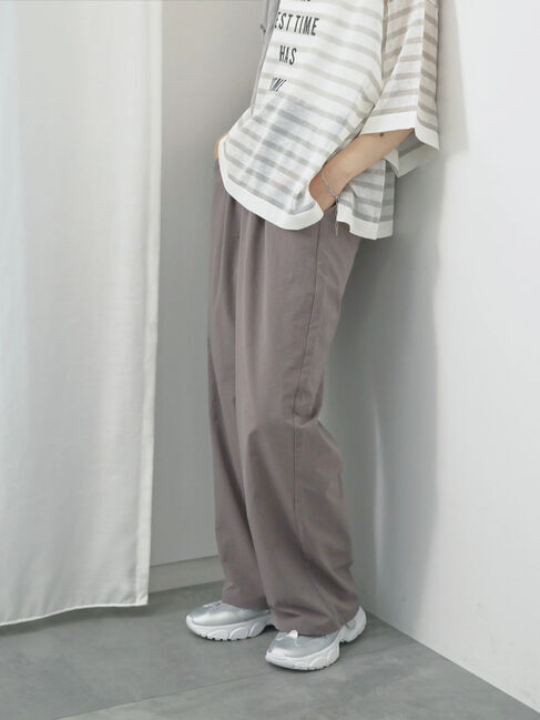 Samansa Mos2 blue「ハイウエストワイドイージーパンツ」|その他|