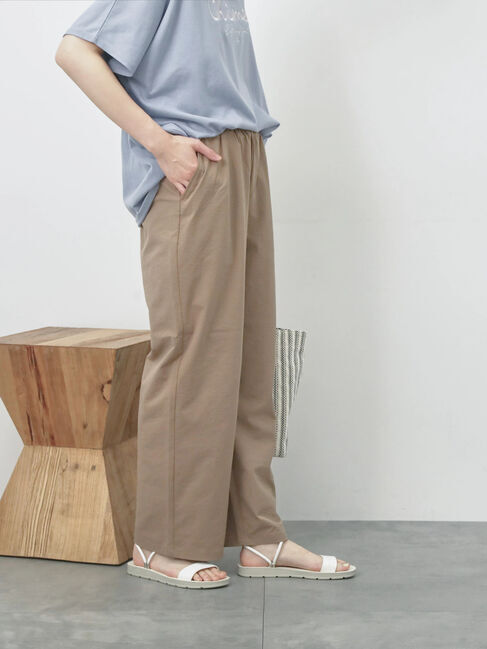 Samansa Mos2 blue「ハイウエストワイドイージーパンツ」|その他|