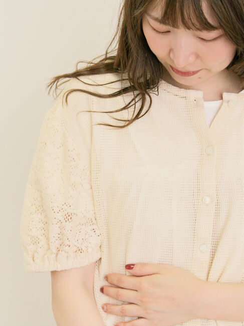 Samansa Mos2「前後2WAYメッシュレースカーディガン」|カーディガン|