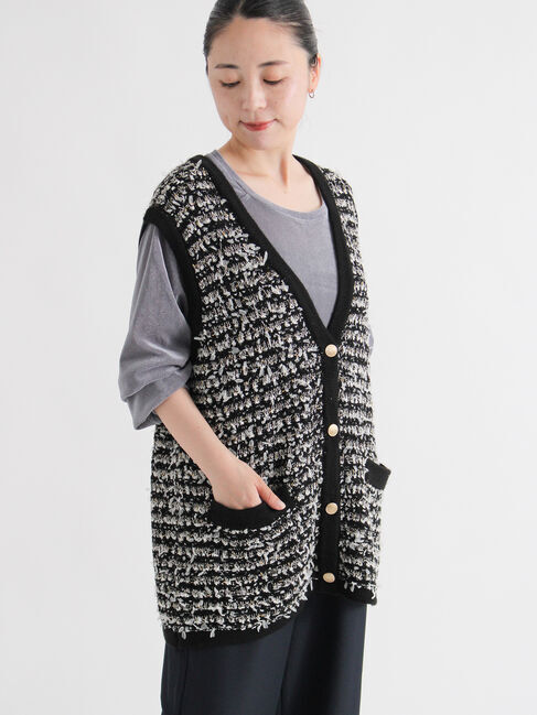 sm2rhythm「ツイード風ニットジレ」|ダウンベスト・ベスト|