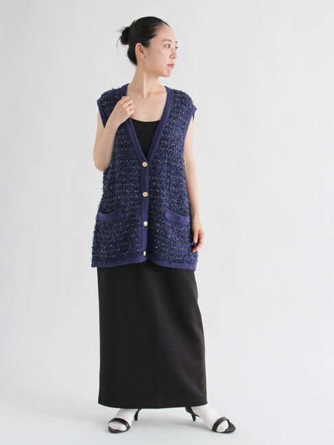 sm2rhythm「ツイード風ニットジレ」|ダウンベスト・ベスト|