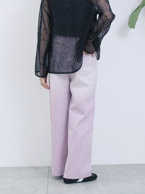 Samansa Mos2 blue「【ECO DENIM 】 ワイドストレートパンツ」|その他|