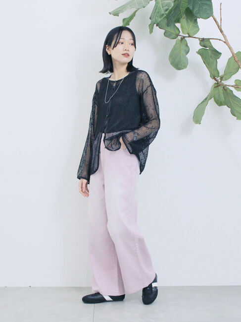Samansa Mos2 blue「【ECO DENIM 】 ワイドストレートパンツ」|その他|