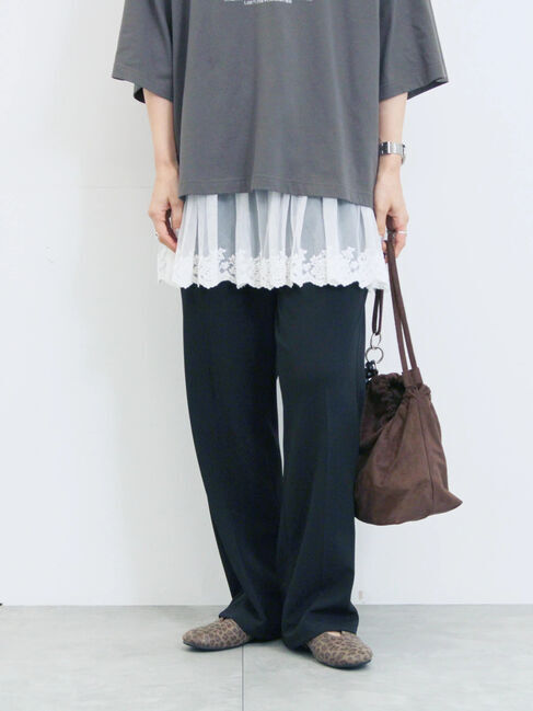 Samansa Mos2 blue「カットジョーゼットセミフレアパンツ」|その他|