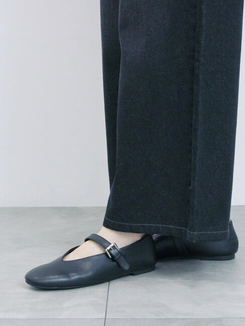 Samansa Mos2 blue「Vカットメリージェーン」|ビジネス・ドレスシューズ|