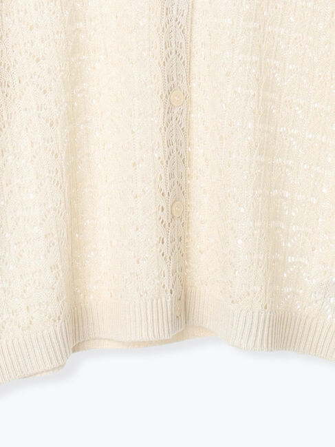 Samansa Mos2 blue「透かし柄ニットポロ」|ニット・セーター|