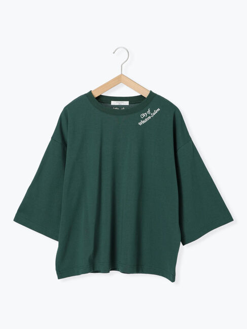 Samansa Mos2 blue「チェーン刺繍7分袖プルオーバー」|Tシャツ・カットソー|