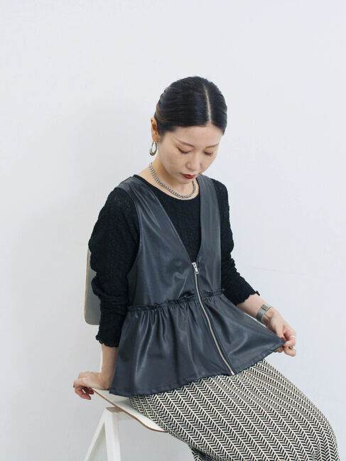 Samansa Mos2 blue「シアーレースロンT」|Tシャツ・カットソー|