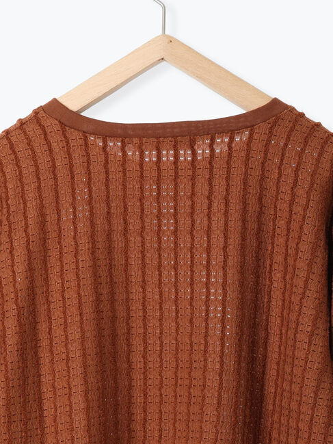 Samansa Mos2 blue「ジャカードボリュームスリーブプルオーバー」|Tシャツ・カットソー|