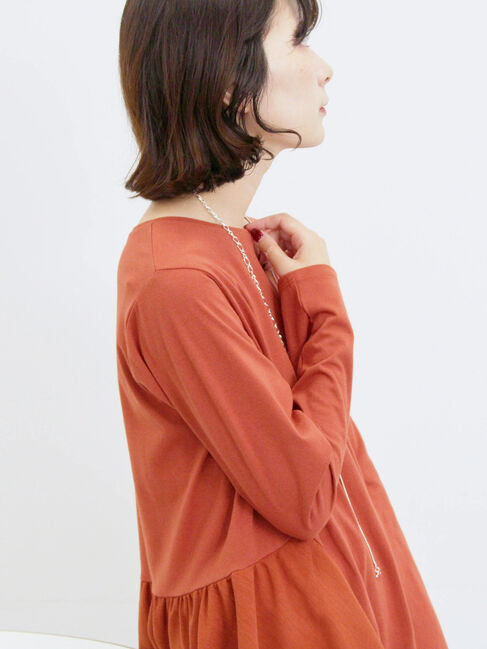 Samansa Mos2 blue「ペプラムドッキングカットソー」|Tシャツ・カットソー|