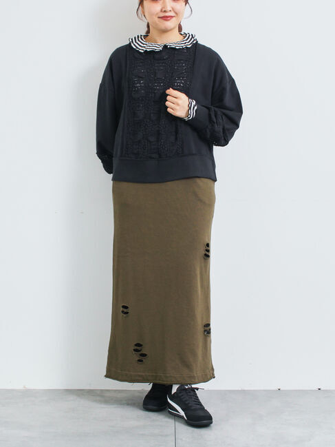 SM2「レース切替裏毛プルオーバー」|Tシャツ・カットソー|