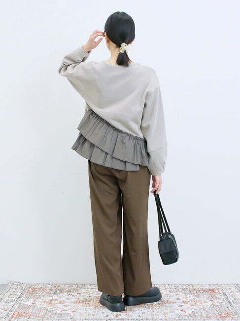 Samansa Mos2 blue「ペプラムドッキングプルオーバー」|Tシャツ・カットソー|