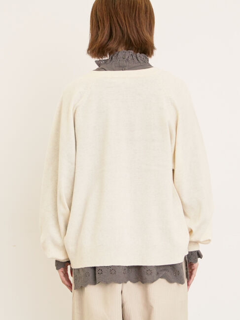 Samansa Mos2「刺繍入りパフスリーブカーディガン」|カーディガン|