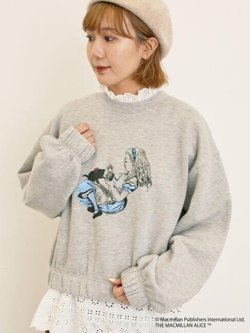 Samansa Mos2「【Alice&times;Samansa Mos2】裏起毛スウェット」|Tシャツ・カットソー|グレー