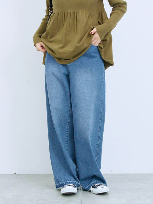 Samansa Mos2 blue「ストレートデニムパンツ」|その他|