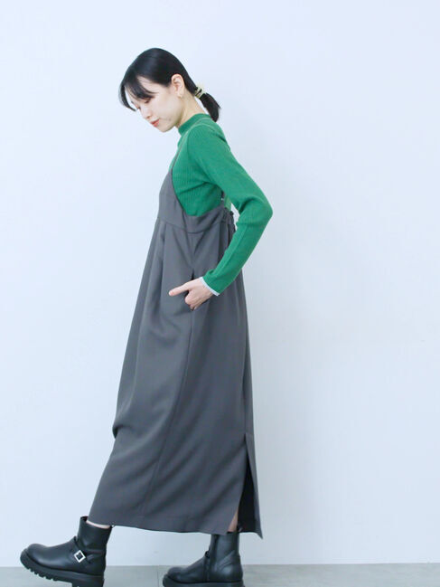 Samansa Mos2 blue「タック入りコクーンジャンスカ」|ワンピース|