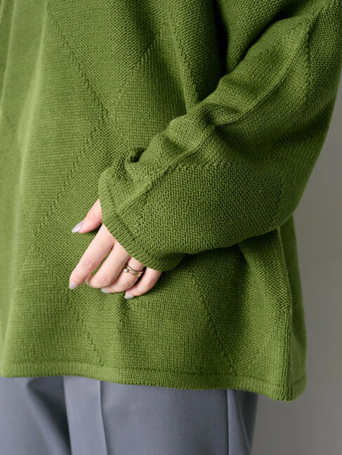 Samansa Mos2 blue「◎スクエア編みニット」|ニット・セーター|