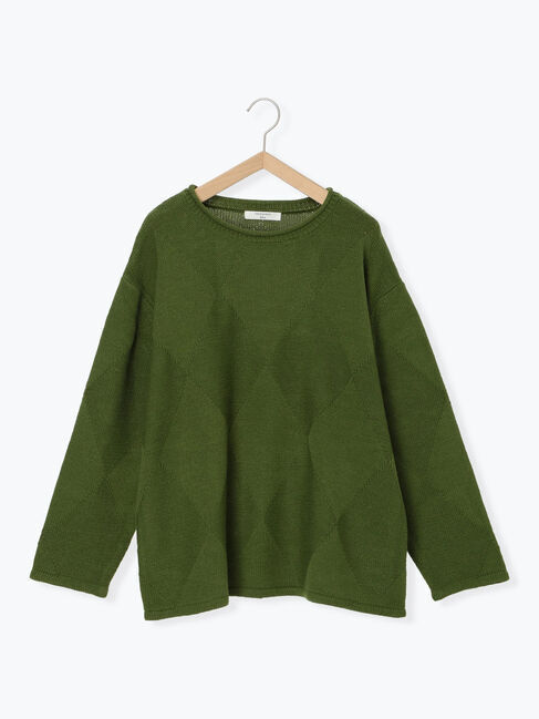 Samansa Mos2 blue「◎スクエア編みニット」|ニット・セーター|