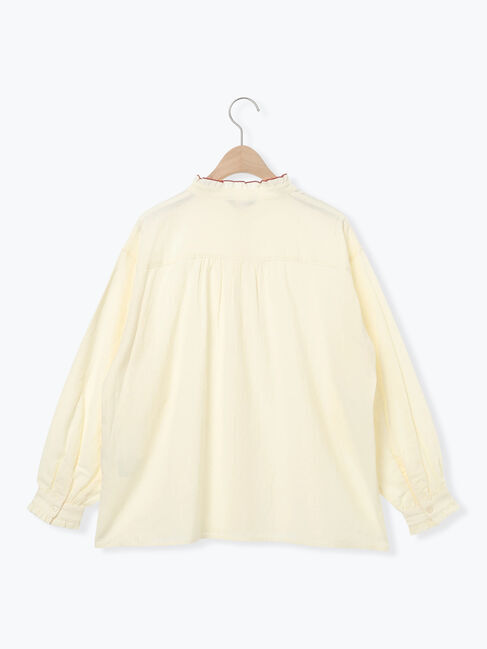 Samansa Mos2「前立て刺繍フリルブラウス」|シャツ・ブラウス|