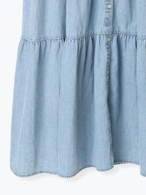 Samansa Mos2「【オーガニックコットン】デニムティアードワンピース」|ワンピース|