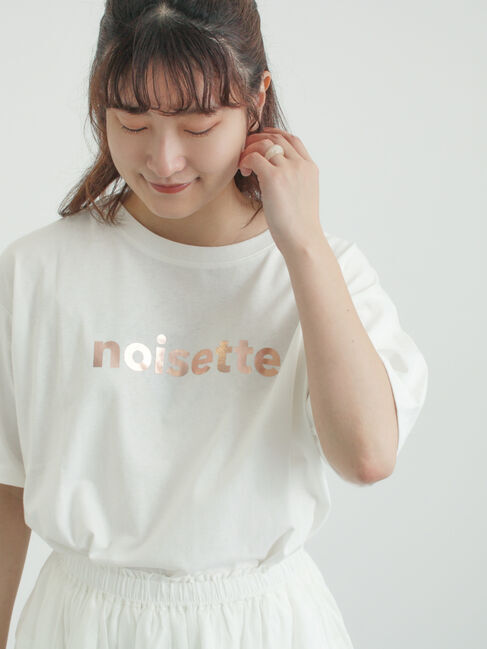 Samansa Mos2「[接触冷感]箔プリントTシャツ」|Tシャツ・カットソー|オフホワイト
