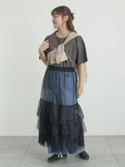 Samansa Mos2「[接触冷感]箔プリントTシャツ」|Tシャツ・カットソー|