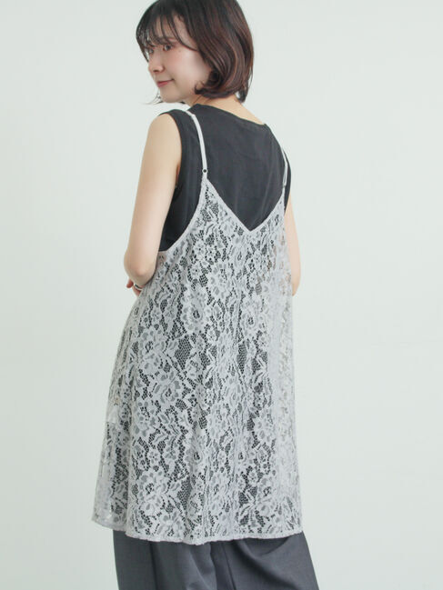 Samansa Mos2「前後2WAYレースキャミソール」|シャツ・ブラウス|