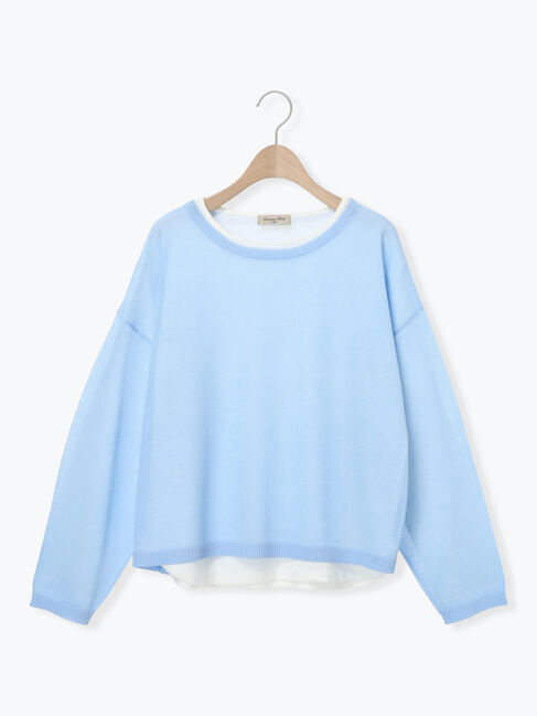 Samansa Mos2「インナーセットプルオーバーニット」|ニット・セーター|サックスブルー